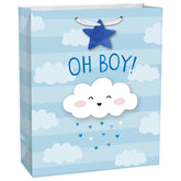 Oh Boy Cloud Large Bag 13"H x 10 1/2"W x 5"D Matte Finish Paper Includes Gift Tag